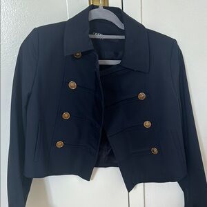 Zara Blue and Gold Blazer Classic Suit Jacket